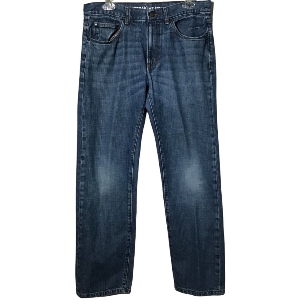 Chaps Jeans Mens Measures 32x29 Straight Fit Whisker Front Medium Wash Denim - Picture 1 of 4